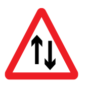 Two-way traffic straight ahead