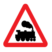 Not controlled level crossing (no barrier/gate)