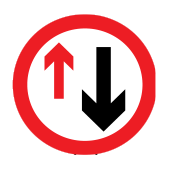 Give priority to vehicles from opposite direction