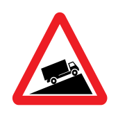 Slow-moving HGV on uphill